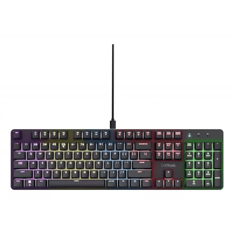 Mänguklaviatuur Trust GXT 871 Zora Mechanical USB RGB Must