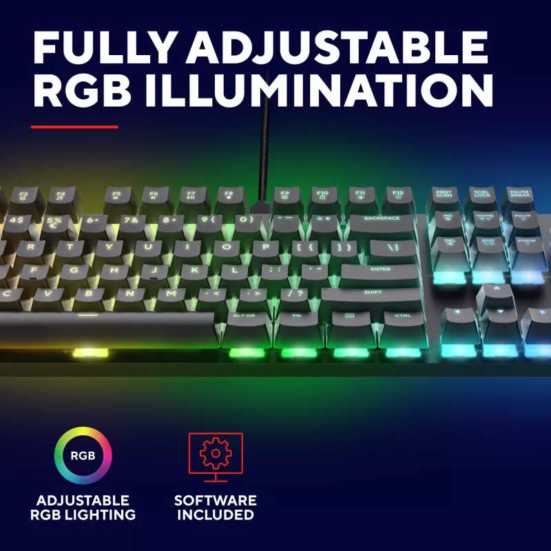 Mänguklaviatuur Trust GXT 871 Zora Mechanical USB RGB Must