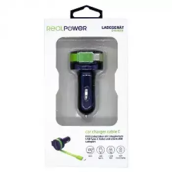 Mobiilseadme laadija RealPower 257636 Universal must roheline