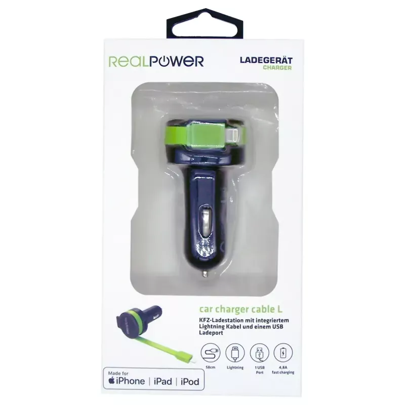 Mobiilseadme laadija RealPower 257637 universaalne Must Roheline