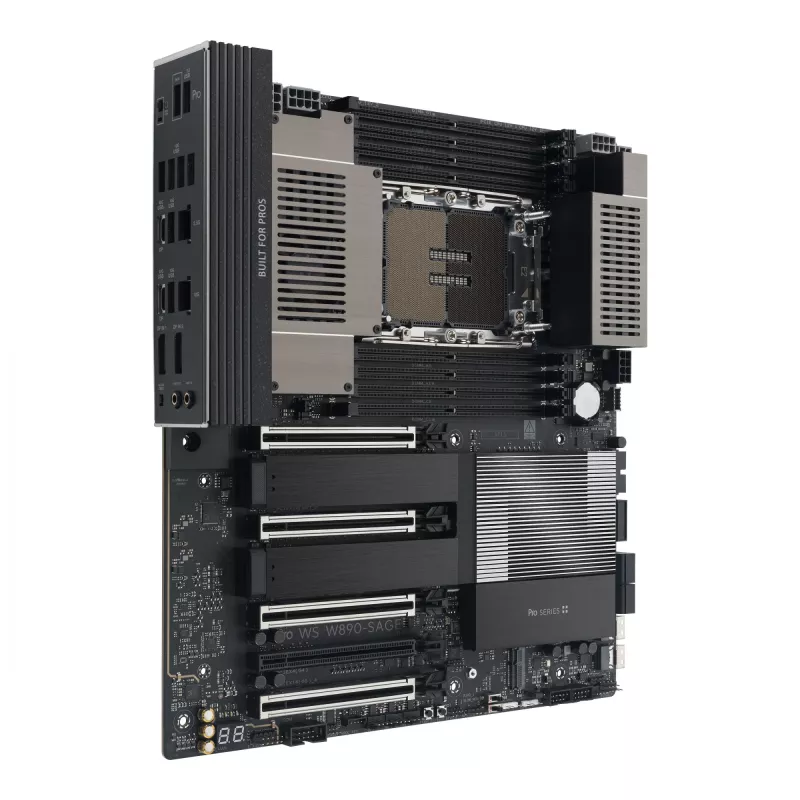 Emaplaat ASUS PRO WS W890-SAGE — Intel W890, LGA 4710-2, CEB, 8× DIMM, DDR5, neljakanaliline, 2.5G ja 10G Ethernet