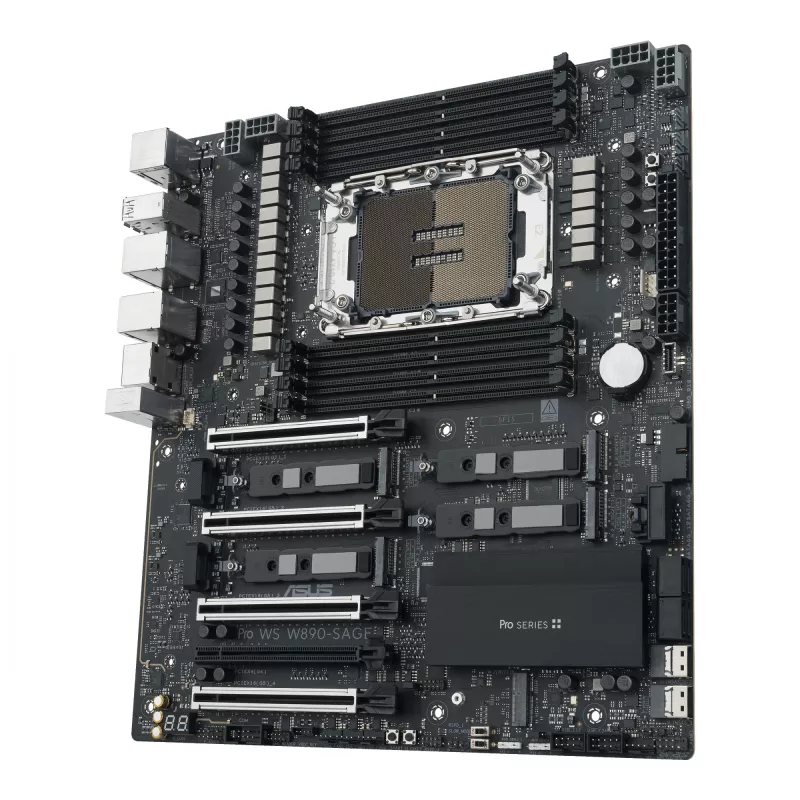 Emaplaat ASUS PRO WS W890-SAGE — Intel W890, LGA 4710-2, CEB, 8× DIMM, DDR5, neljakanaliline, 2.5G ja 10G Ethernet