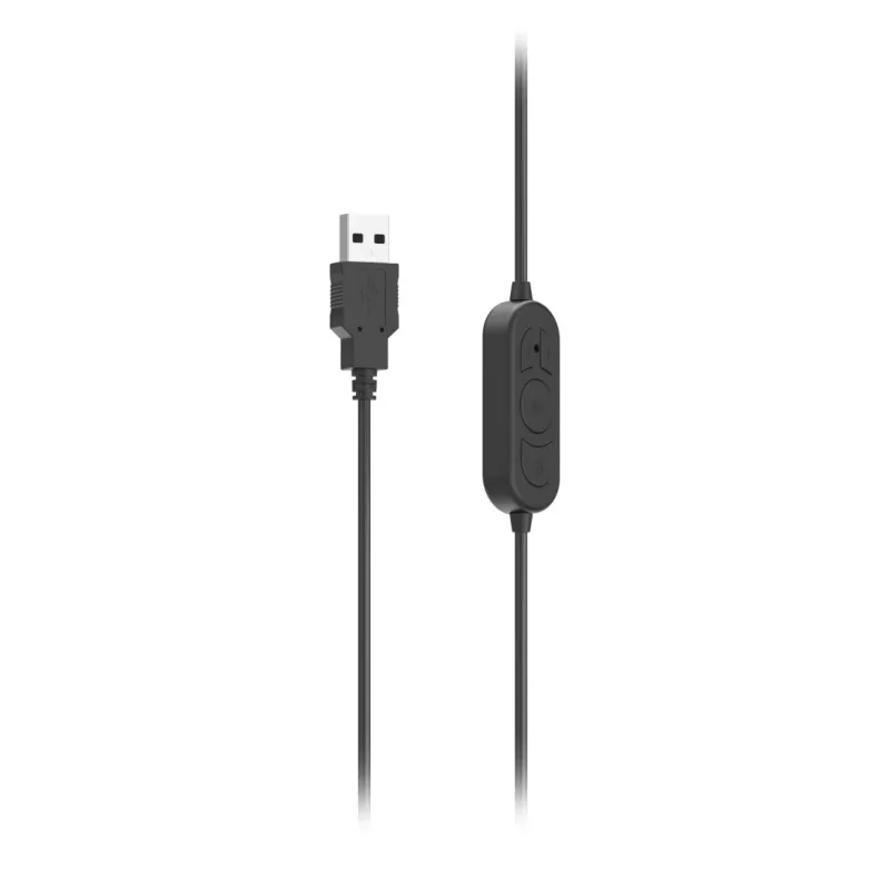 Hama HS-USB300 V2 peakomplekt Juhtmega ühendatud Peapael Kontor/kõnekeskus USB tüüp-A Must