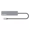 Manhattan USB-C Dock/Hub kaardilugejaga, pordid (x5): HDMI, USB-A (x2) ja USB-C (x2), toiteedastusega (PD) 100 W – vajab välist USB-C laadijat (ei ole kaasas). USB-toitega (välist toiteallikat pole vaja), kui PD-d ei kasutata.
