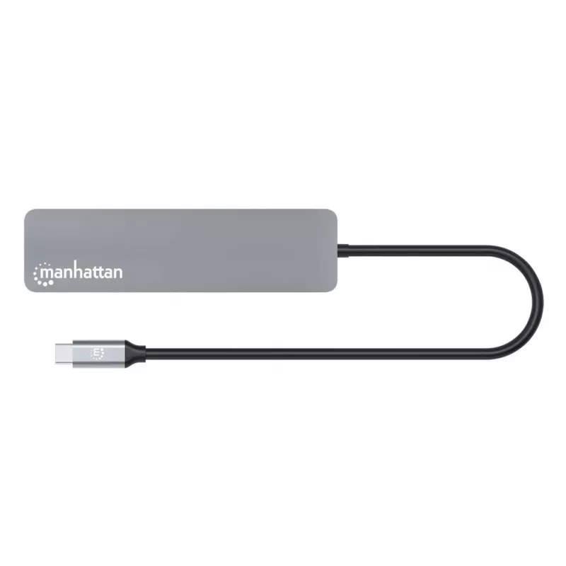 Manhattan USB-C Dock/Hub kaardilugejaga, pordid (x5): HDMI, USB-A (x2) ja USB-C (x2), toiteedastusega (PD) 100 W – vajab välist USB-C laadijat (ei ole kaasas). USB-toitega (välist toiteallikat pole vaja), kui PD-d ei kasutata.