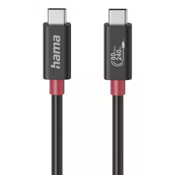 Hama USB-C kaabel, E-Marker, USB4 Gen4, 80 Gbit/s, 5 A, 240 W, 1.00 m
