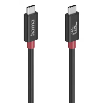 Hama USB-C kaabel, E-Marker, USB4 Gen4, 80 Gbit/s, 5 A, 240 W, 1.00 m