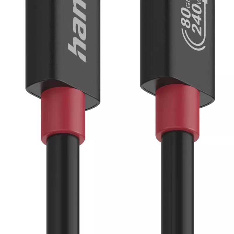 Hama USB-C kaabel, E-Marker, USB4 Gen4, 80 Gbit/s, 5 A, 240 W, 1.00 m