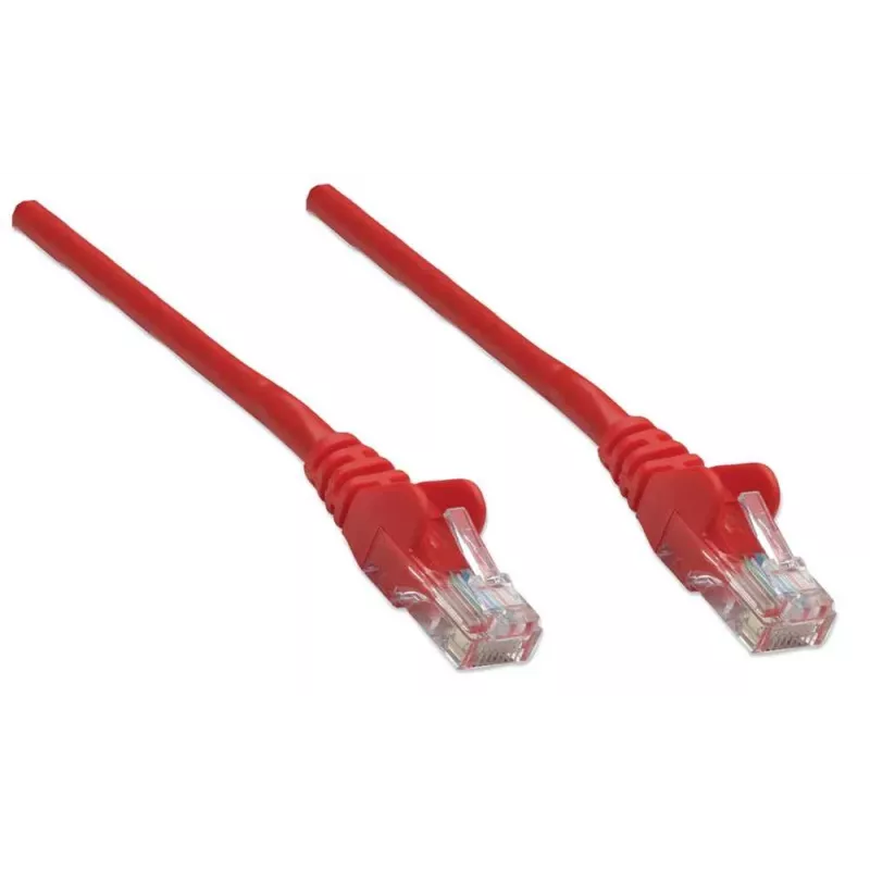 Intellinet võrguparanduskaabel, Cat6, 1 m, punane, CCA, U/UTP, PVC, RJ45, kullatud kontaktid, takerdumisvastane, kaitsemuhv, eluaegne garantii