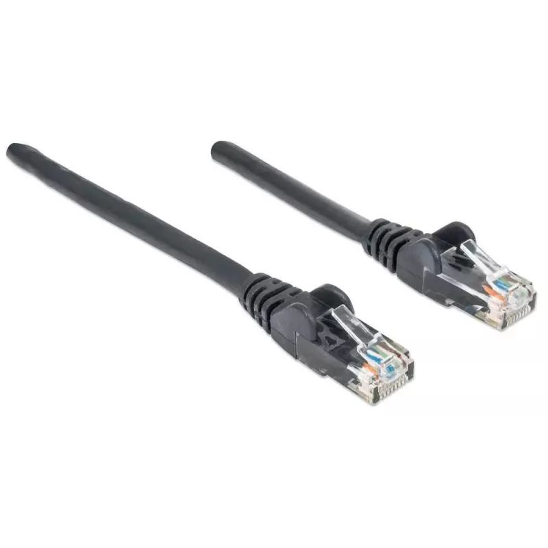 Intellinet Network patch-kaabel, Cat6, 1m, Must, CCA, U/UTP, PVC, RJ45, kullatud kontaktidega, tõmbevaba, kaitsvaotsaga, eluaegne garantii