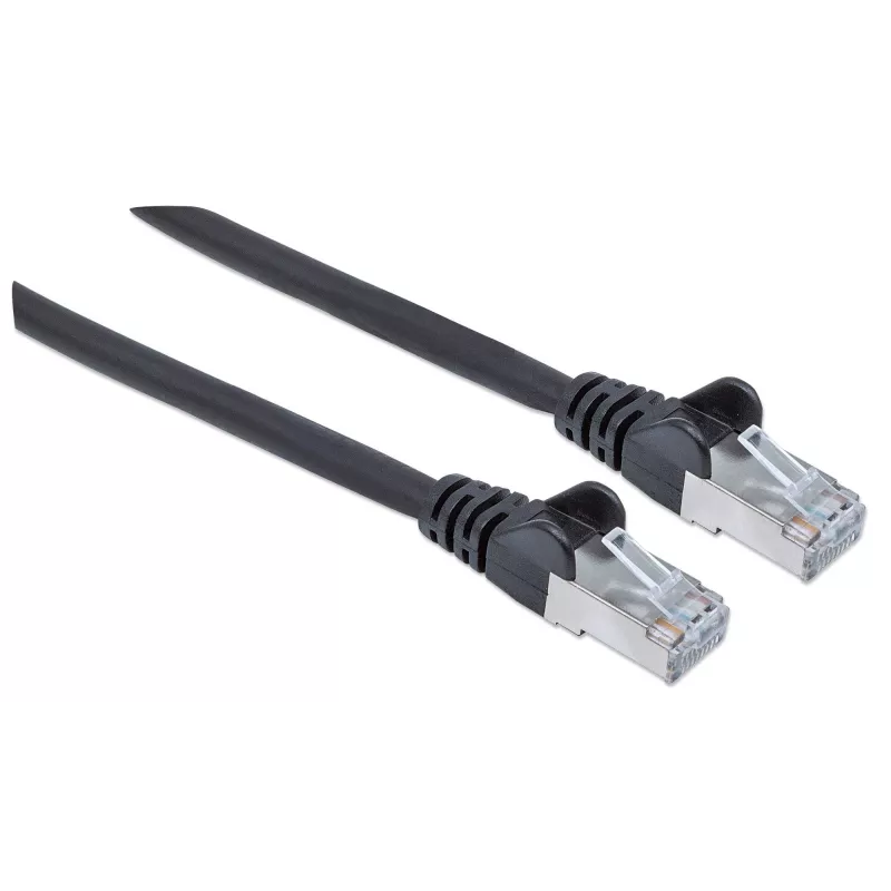 Intellinet võrk patch-kaabel, Cat6A, 3m, Must, Vask, S/FTP, LSOH / LSZH, PVC, RJ45, Kullatud kontaktid, Takerdumisvastane, Kaitsmega, Eluaegne garantii