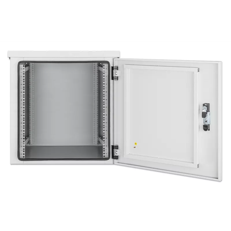 Intellinet Industrial IP55 19-tolline seinale kinnitatav kapp integreeritud ventilaatoritega, 12U 600 mm sügavus, katusel asuv kaheventilaatoriga ventilatsiooniseade, tolmu- ja veekindel korpus, kokkupandud, helehall RAL7035