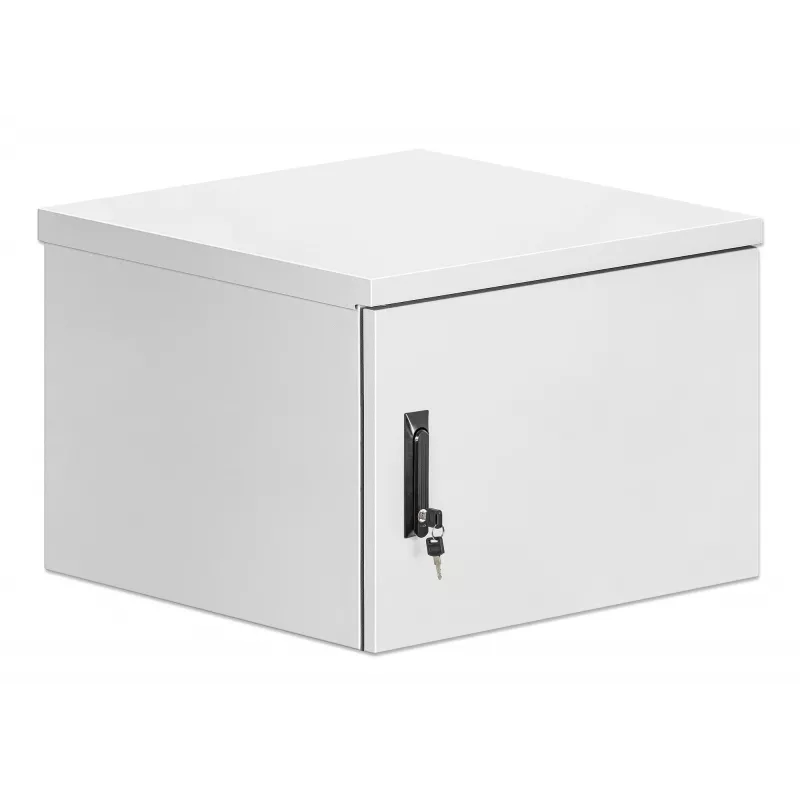 Intellinet Industrial IP55 19-tolline seinakinnituskapp integreeritud ventilaatoritega, 9U 600 mm sügavus, katusepaigaldatav kahe ventilaatoriga ventilatsiooniseade, tolmuja veekindel korpus, kokkupandud, helehall RAL7035