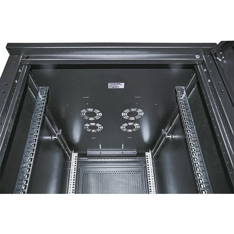 Intellinet 19-tolline serverikapp - vabalt seisev, 42U, 800x1000mm (laius x sügavus), must, kokkupandud, maksimaalselt 1500kg, mitmepunktiline ukselukk, üks lukk külgpaneeli kohta, kasutatav sügavus 123–773mm, IP20 reitinguga, rack, teras