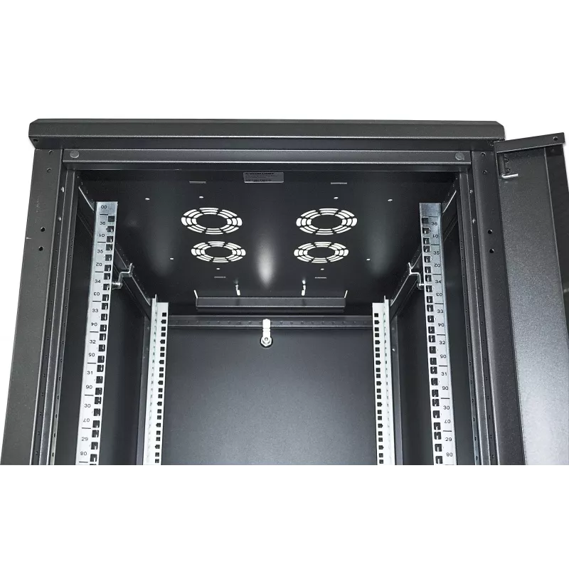 Intellinet 19-tolline võrgukapp - eraldiseisev, 42U, 800x800mm (laius x sügavus), must, lamepakend, maks 1500kg, mitmepunktiline ukselukk, üks lukk küljepaneeli kohta, kasutatav sügavus 123 kuni 573mm, IP20 reiting, rack, teras