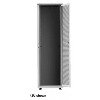 Intellinet 19-tolline võrgukapp - iseseisev (Basic), 42U, 600x1000mm (laius x sügavus), hall, lamepakend, max 600 kg, ühepunktiline ukselukk, üks lukk küljepaneeli kohta, kasutatav sügavus 123 kuni 773 mm, rack, IP20-reitinguga, teras