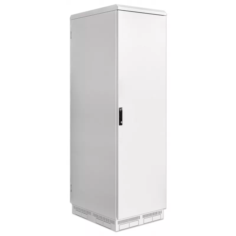 Intellinet Industrial IP55 19 inch võrgukapp integreeritud ventilaatoritega, 42U 800 mm sügavus, katusel paiknev nelja ventilaatoriga ventilatsiooniseade, tolmu- ja veekaitse, põrandale paigaldatav, kokkupandud, helehall RAL7035