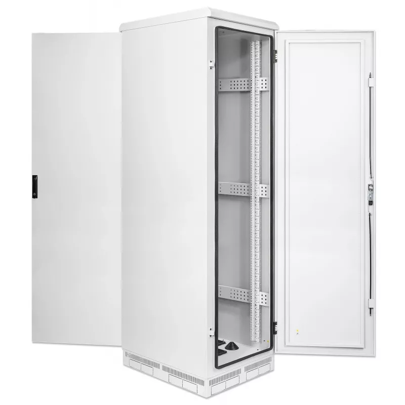 Intellinet Industrial IP55 19 inch võrgukapp integreeritud ventilaatoritega, 42U 800 mm sügavus, katusel paiknev nelja ventilaatoriga ventilatsiooniseade, tolmu- ja veekaitse, põrandale paigaldatav, kokkupandud, helehall RAL7035