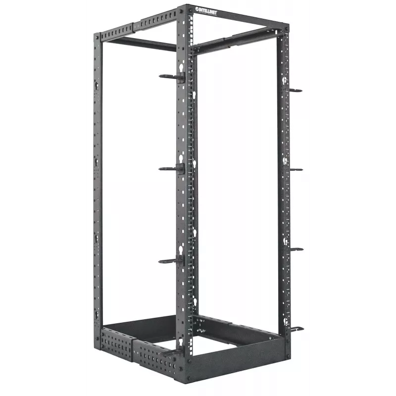 Intellinet 19-tolline võrgurest - avatud raam (4-post), 26U, must, lamepakend, max 360 kg