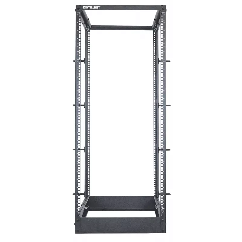 Intellinet 19-tolline võrgurest - avatud raam (4-post), 26U, must, lamepakend, max 360 kg