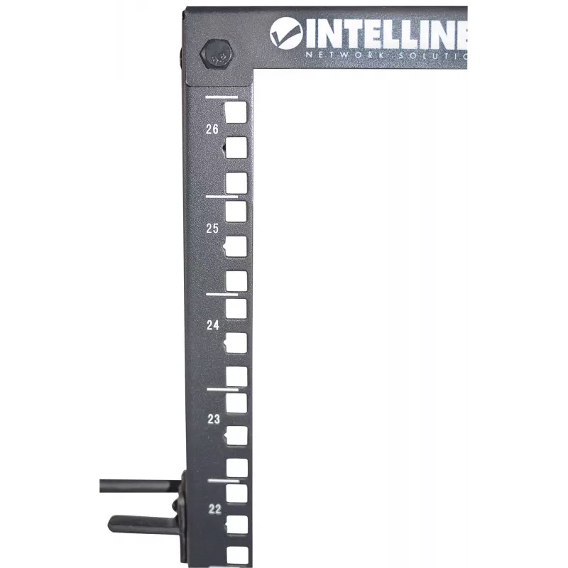 Intellinet 19-tolline võrgurest - avatud raam (4-post), 26U, must, lamepakend, max 360 kg