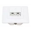 Intellinet 2-Port Cat6a 10G Shielded RJ45 Wall Plate Flush Mount with Faceplate, STP, Signal Valge RAL9003