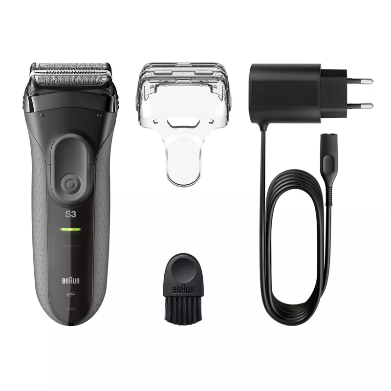 Braun Series 3 Series 3000 pardel, fooliumpardel, must, 2 SensoFoil, LED, toide, vooluvõrk/aku