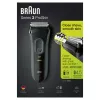 Braun Series 3 Series 3000 pardel, fooliumpardel, must, 2 SensoFoil, LED, toide, vooluvõrk/aku