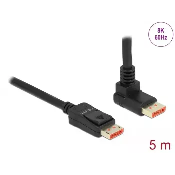 DisplayPort kaabel DeLOCK 87057 8K 60Hz 5m isane isasele 90° nurga all
