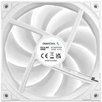 Jahutusventilaator DeepCool FD14 ARGB valge 140mm 3in1 — 140 mm, ARGB, valge, 3 tk komplekt