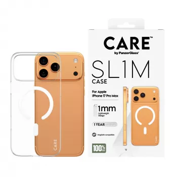 Kaitseümbris PanzerGlass CARE™ SL1M Case läbipaistev MagSafe'ga iPhone 17 Pro Max jaoks