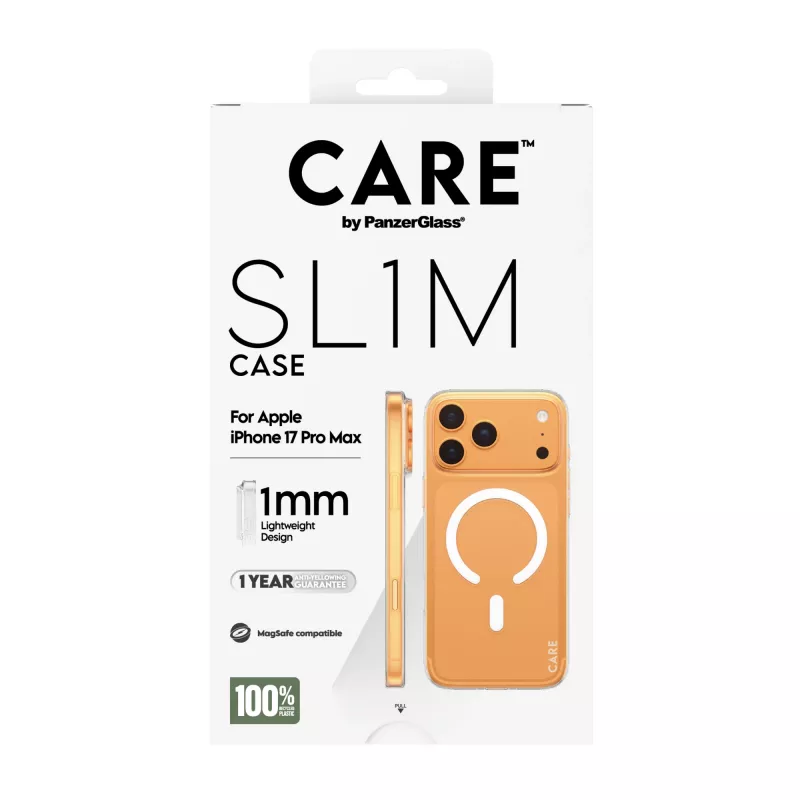 Kaitseümbris PanzerGlass CARE™ SL1M Case läbipaistev MagSafe'ga iPhone 17 Pro Max jaoks