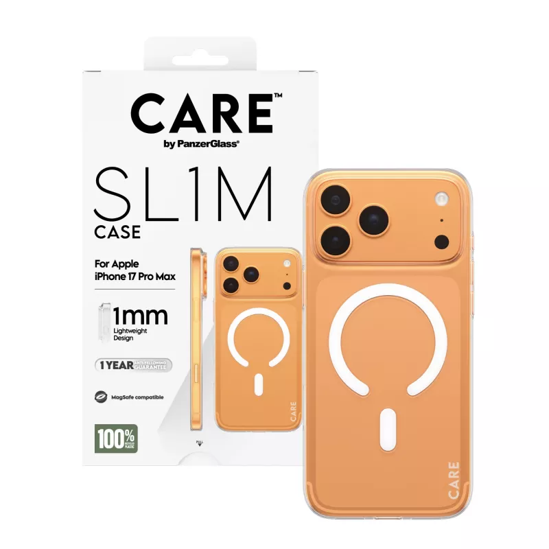 Kaitseümbris PanzerGlass CARE™ SL1M Case läbipaistev MagSafe'ga iPhone 17 Pro Max jaoks