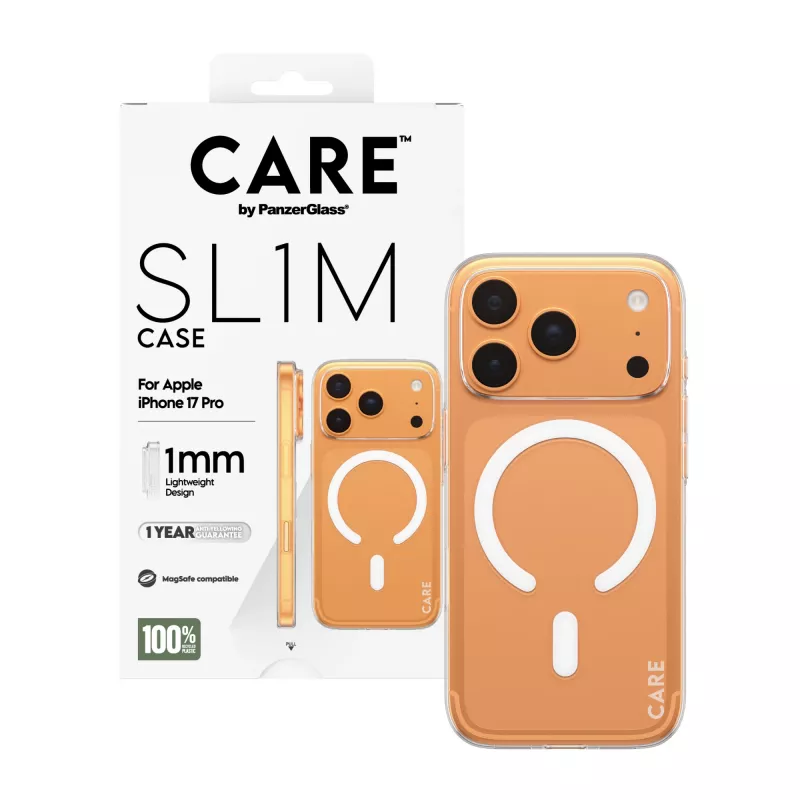 PanzerGlass CARE SL1M läbipaistev MagSafe-ühilduv kaitseümbris iPhone 17 Pro jaoks