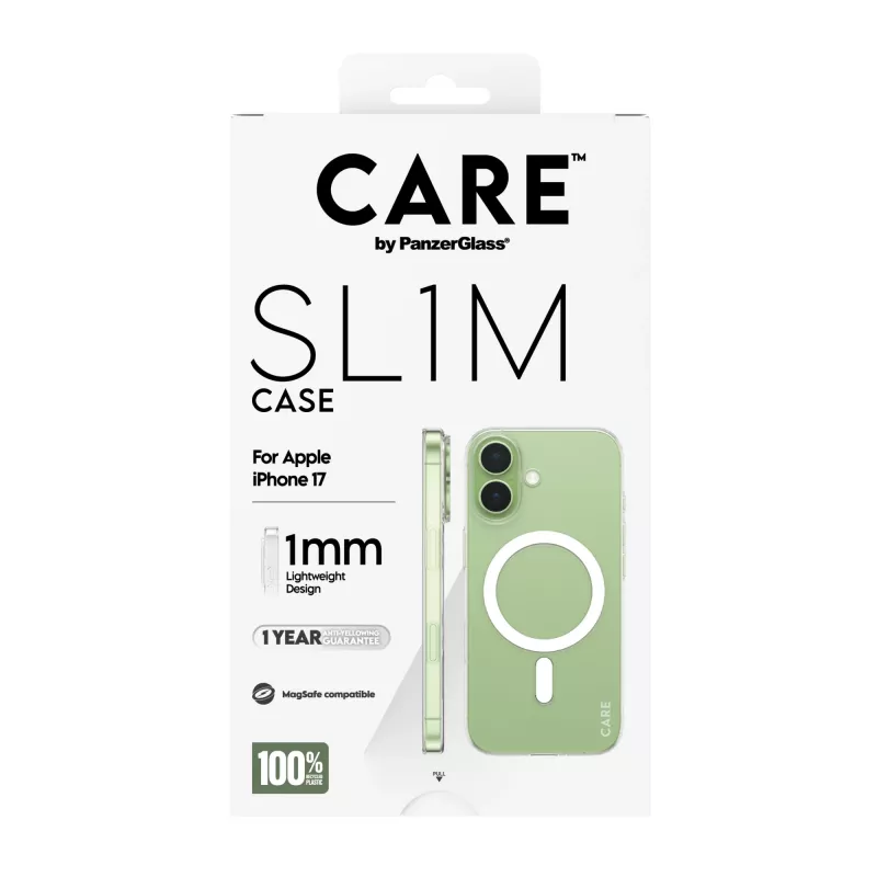 Kaitseümbris PanzerGlass CARE™ SL1M Case läbipaistev koos MagSafe'iga iPhone 17 jaoks