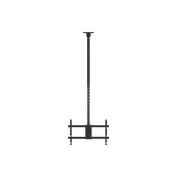 Kahepoolne laekinnitus kahele ekraanile suuruses 43–86 tolli, EQUIP, kallutus -20–5°, pööre ±180°, VESA 200x200–600x400, max koormus 100 kg, must