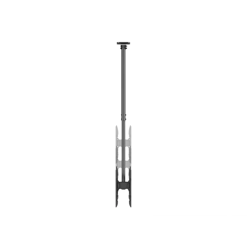 Kahepoolne laekinnitus kahele ekraanile suuruses 43–86 tolli, EQUIP, kallutus -20–5°, pööre ±180°, VESA 200x200–600x400, max koormus 100 kg, must