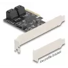 Sisemine SATA-adapter DELOCK 90890 — PCIe kuni 5× SATA (JMicron JMB585), madalprofiilne, must