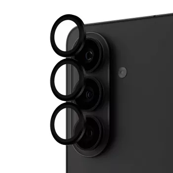 PanzerGlass Hoops kaameraobjektiivi kaitseklaas must Samsung Galaxy S26 / S26+ jaoks — karastatud klaas ja silikoon, kriimustus- ja löögikindel