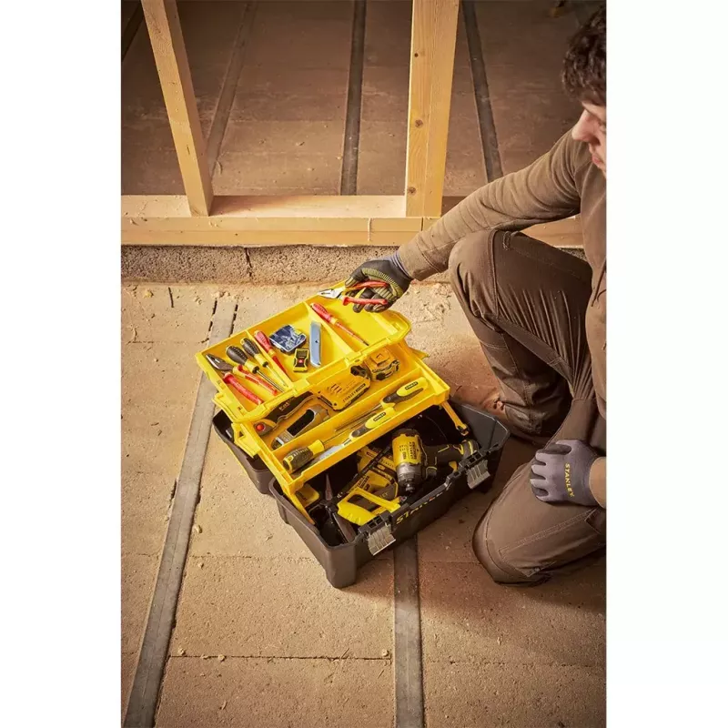 Kõvakohvriga ümbris Stanley STST83397-1 Plastist 22 kg Must Kollane