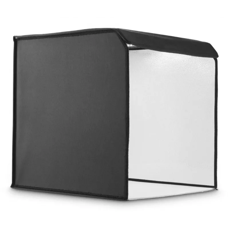 Mini fotostuudio HAMA kokkupandav kast LED-rõngavalgustiga 50×50 cm, mudel 00004664