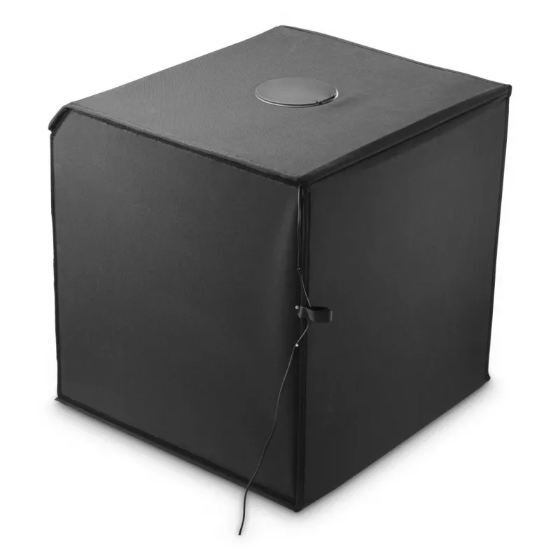 Mini fotostuudio HAMA kokkupandav kast LED-rõngavalgustiga 50×50 cm, mudel 00004664