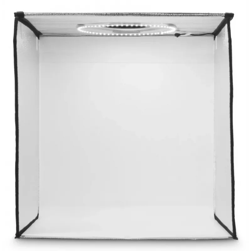 Mini fotostuudio HAMA kokkupandav kast LED-rõngavalgustiga 50×50 cm, mudel 00004664