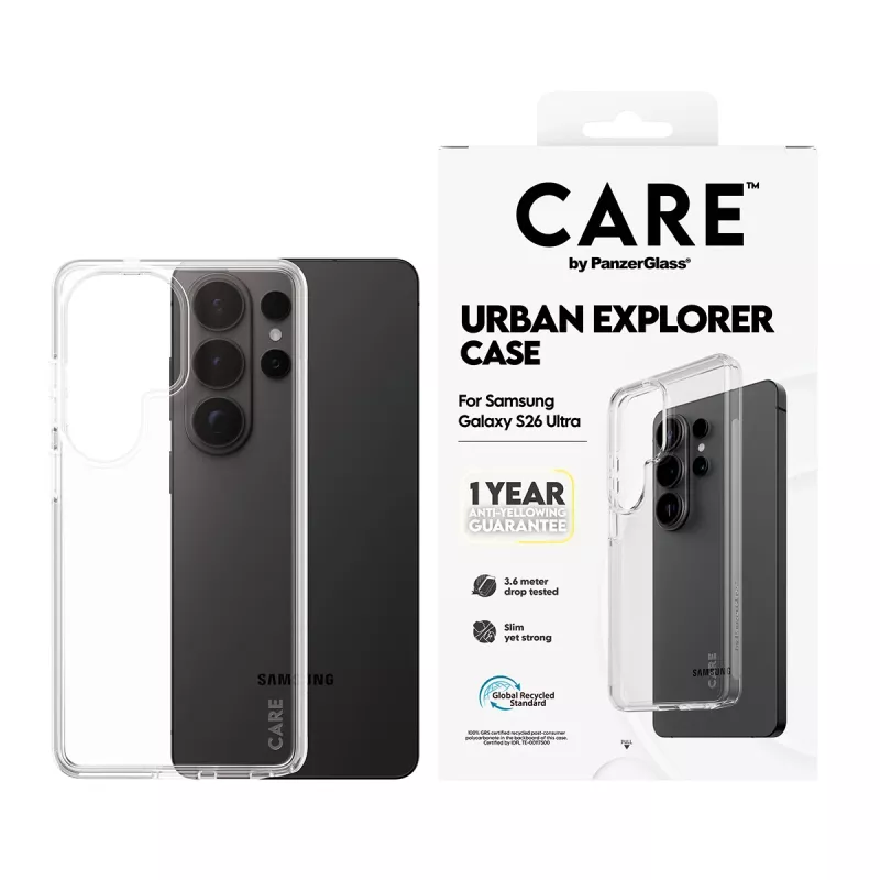 Kaitseümbris PanzerGlass CARE Urban Explorer ümbris Samsung Galaxy S26 Ultra jaoks, läbipaistev