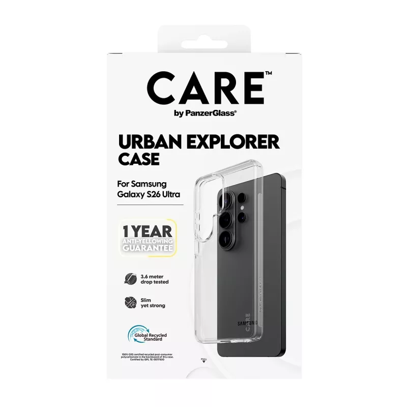Kaitseümbris PanzerGlass CARE Urban Explorer ümbris Samsung Galaxy S26 Ultra jaoks, läbipaistev