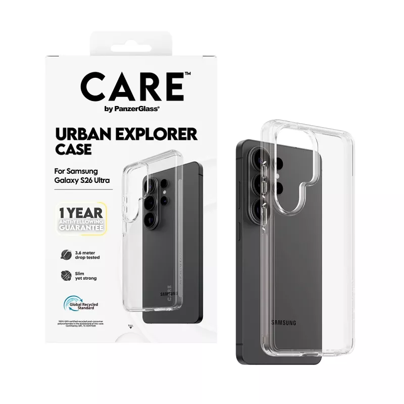 Kaitseümbris PanzerGlass CARE Urban Explorer ümbris Samsung Galaxy S26 Ultra jaoks, läbipaistev