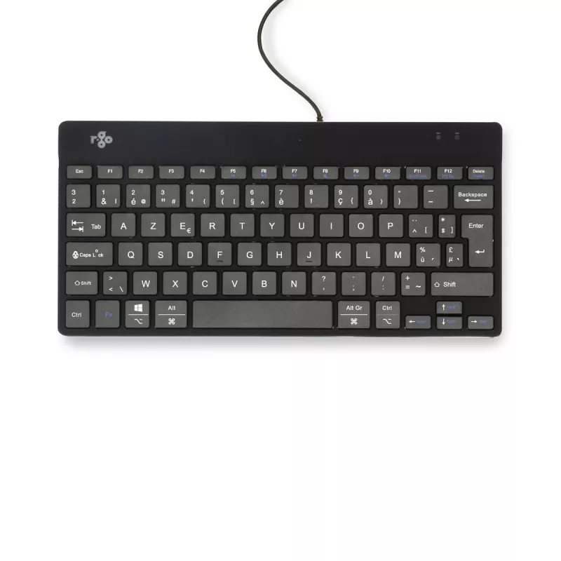 R-Go Tools ergonoomiline klaviatuur R-Go Compact Break, kompaktne klaviatuur pausitarkvaraga, AZERTY (BE), juhtmega, must