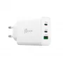 j5create JUP3365E-EN 65W GaN USB-C® 3-pordiline laadija, sisetingimustesse, vahelduvvool, valge