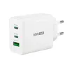 j5create JUP3365E-EN 65W GaN USB-C® 3-pordiline laadija, sisetingimustesse, vahelduvvool, valge