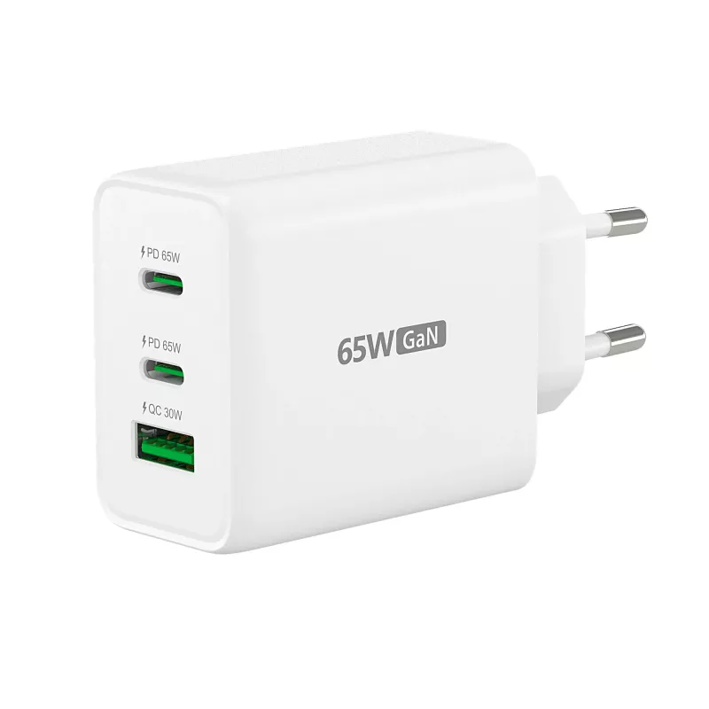 j5create JUP3365E-EN 65W GaN USB-C® 3-pordiline laadija, sisetingimustesse, vahelduvvool, valge